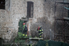 Viterbo - Incendio all\'ex chiesa di santa Croce