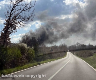 Bagnoregio - Incendio all'ex Alta