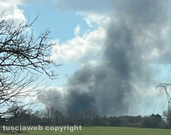 Bagnoregio - Incendio all'ex Alta