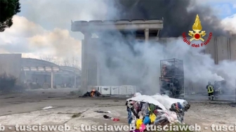 Bagnoregio - Incendio allo stabilimento ex Alta