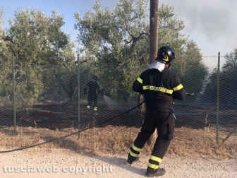 Incendio in strada Quartuccio