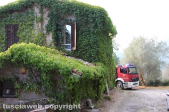 Incendio in strada Quartuccio