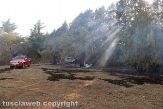Viterbo - Incendio in via Edoardo Bordoni