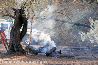 Viterbo - Incendio in via Edoardo Bordoni