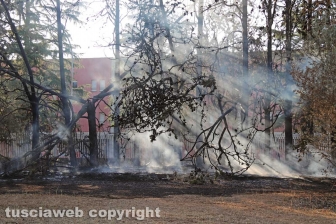 Viterbo - Incendio in via Edoardo Bordoni