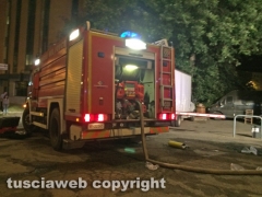 Viterbo - Incendio in via Garbini