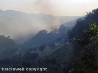 Giove - Incendio nel centro abitato