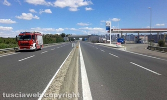 Incendio sulla Superstrada