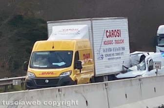 Viterbo - Incidente sulla superstrada, 4 veicoli coinvolti e traffico in tilt