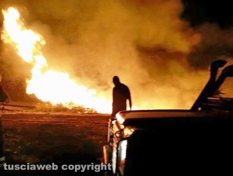 Inferno di fuoco tra Farnese e Ischia durante la notte