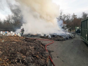 Fabrica di Roma - Incendio all'isola ecologica