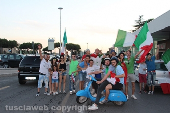 Italia ai quarti, festa a Viterbo
