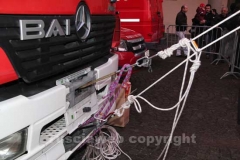 I vigili del fuoco durante l\'organizzazione della discesa della befana