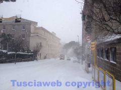 La bufera di neve a Viterbo - ore 9,20 - foto Giuseppe Ferlicca