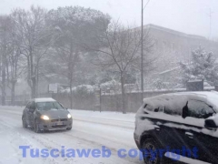 La bufera di neve a Viterbo - ore 9,20 - foto Giuseppe Ferlicca