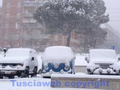 La bufera di neve a Viterbo - ore 9,20 - foto Giuseppe Ferlicca