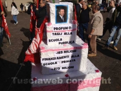 La protesta della Cgil in piazza del Comune