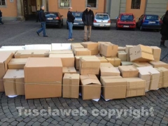La protesta della Cgil in piazza del Comune