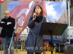 La protesta della Cgil in piazza del Comune