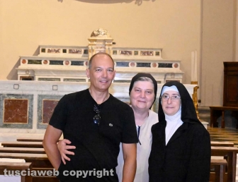 Viterbo - La chiesa di Santa Rosa restaurata - Damiano Amatore, suor Francesca Pizzaia e suor Carmela Salvato