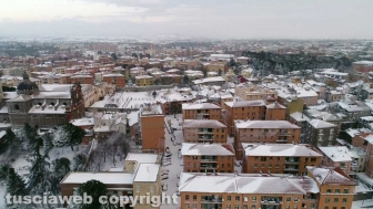 Viterbo - La città sotto la neve dall'alto