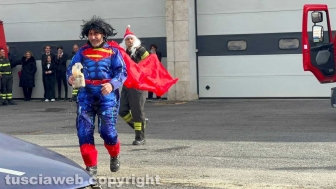 La dimostrazione dei Vigili del fuoco per la festa di Santa Barbara