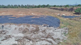La discarica di Cinelli vista dall'alto