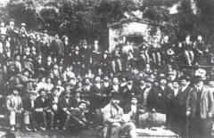 Roma nord operai tratto ferroviario traversante Soriano 1910  - Foto archivio storico Silvio Cappelli