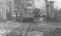 Roma nord treno con materiali in passaggio livello di Vignanello 1910 - Foto archivio storico Silvio Cappelli