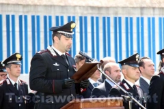 Il maggiore Gesmundo legge il messaggio del presidente della Repubblica