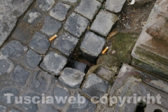 La fontana di piazza san Faustino tra crepe e melma