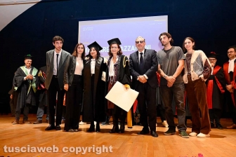 Pirati della Bellezza - Unitus - La laurea honoris causa a Margaret Mazzantini con i figli e il marito Sergio Castellitto