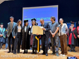 Pirati della Bellezza - Unitus - La laurea honoris causa a Margaret Mazzantini con i figli e il marito Sergio Castellitto