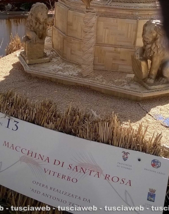 La macchina di Santa Rosa realizzata in grano