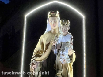 Viterbo - La Madonna del Carmelo illumina il centro storico