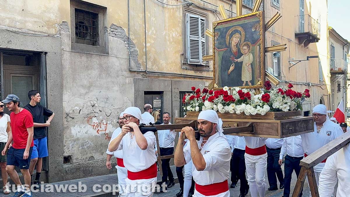 Viterbo - Il trasporto dell'immagine della Madonna Liberatrice con un baldacchino