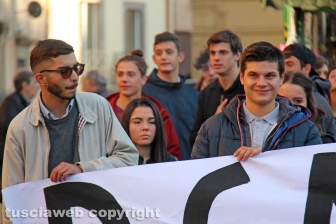 La manifestazione degli studenti