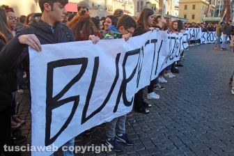 La manifestazione degli studenti
