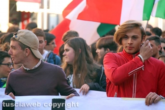 La manifestazione degli studenti