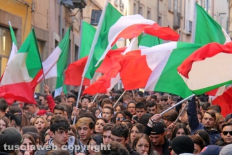 La manifestazione degli studenti