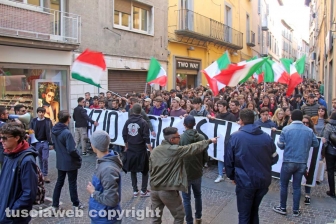 La manifestazione degli studenti