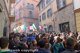 La manifestazione degli studenti