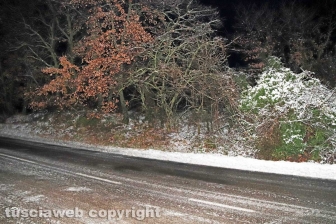 La neve di notte sui Cimini