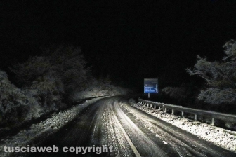 La neve di notte sui Cimini