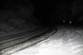 La neve di notte sui Cimini