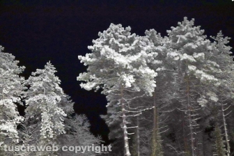 La neve di notte sui Cimini