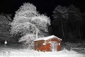 La neve di notte sui Cimini