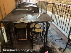 Viterbo - La pedana del ristorante andata a fuoco