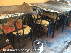 Viterbo - La pedana del ristorante andata a fuoco