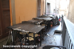 Viterbo - La pedana del ristorante andata a fuoco